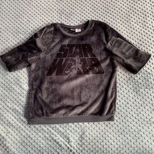 Star Wars Long-Sleeve Fleece Crew Neck Pullover - Adult Large - Gray & Black